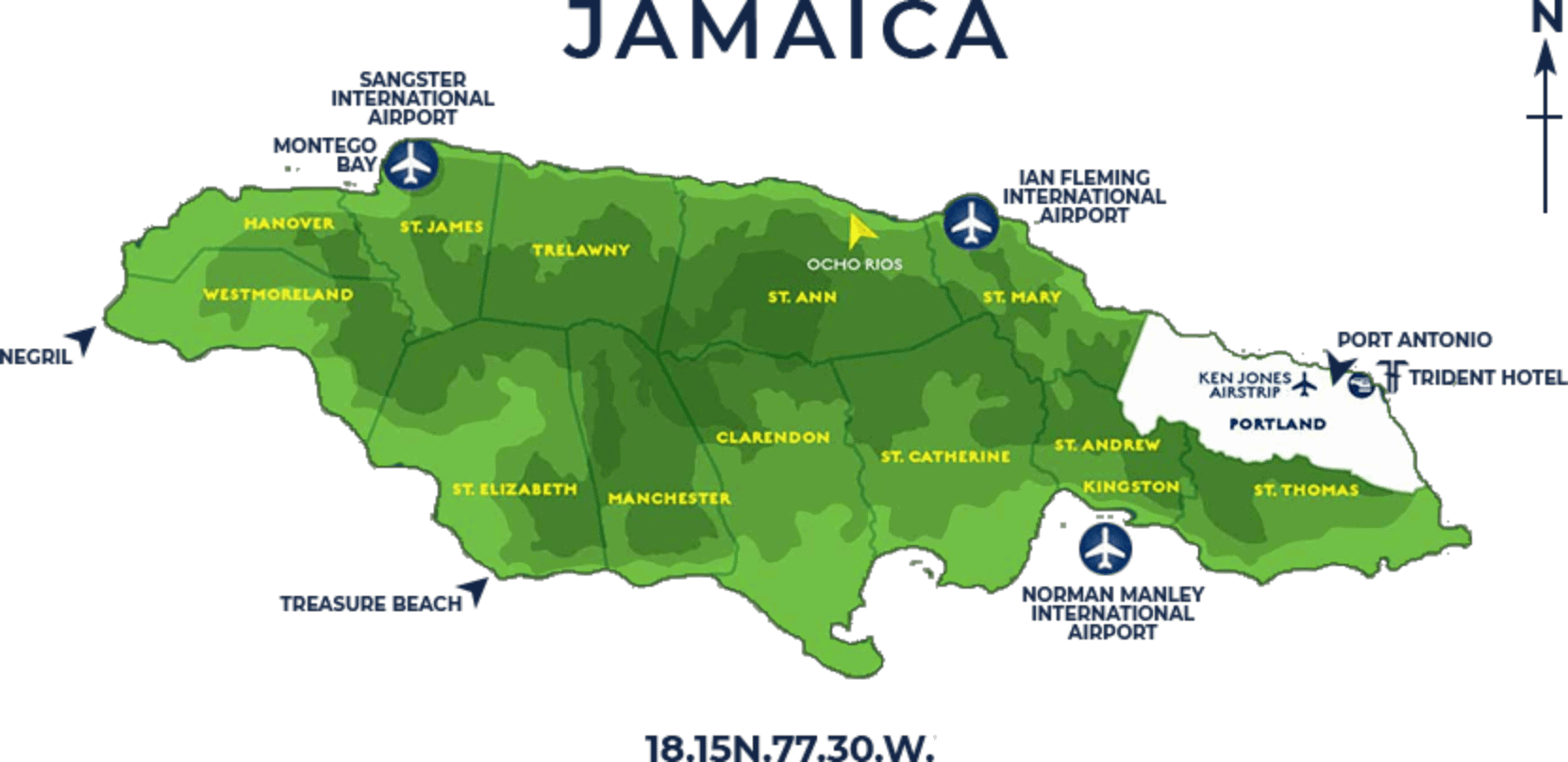 map | Best Jamaica Luxury Hotel - Trident Villas in Port Antonio Jamaica Map